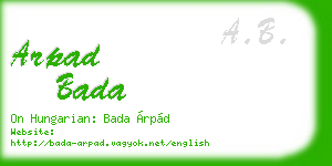 arpad bada business card